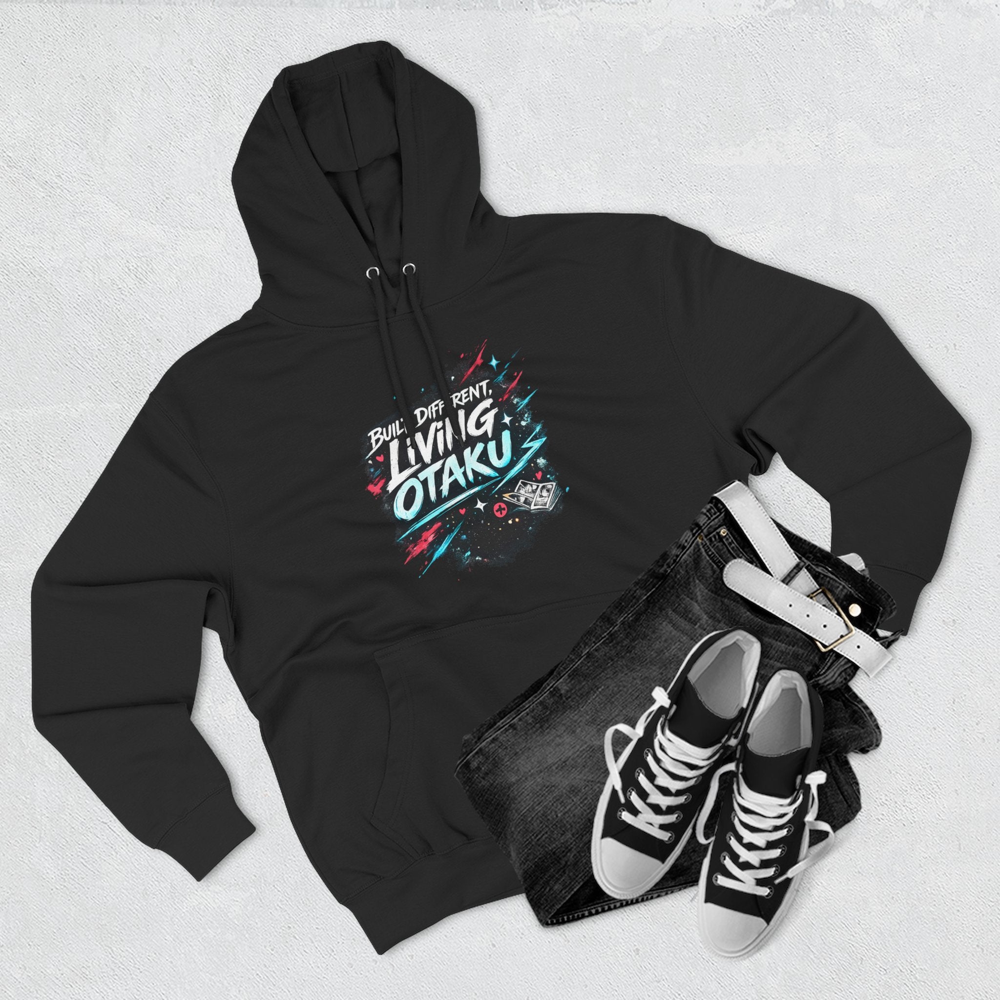 Otaku Hoodie — "Living Otaku" Anime Graphic Pullover